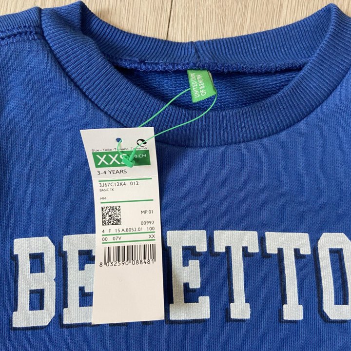 Толстовка Benetton 3-4 года новая