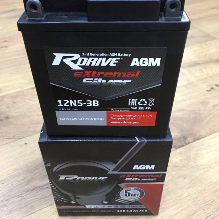 Продам новый аккумулятор R-Drive 12N5-3B