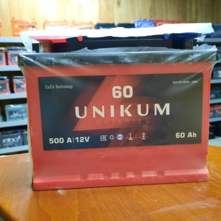 Аккумулятор Unikum 60ah 500a Новый