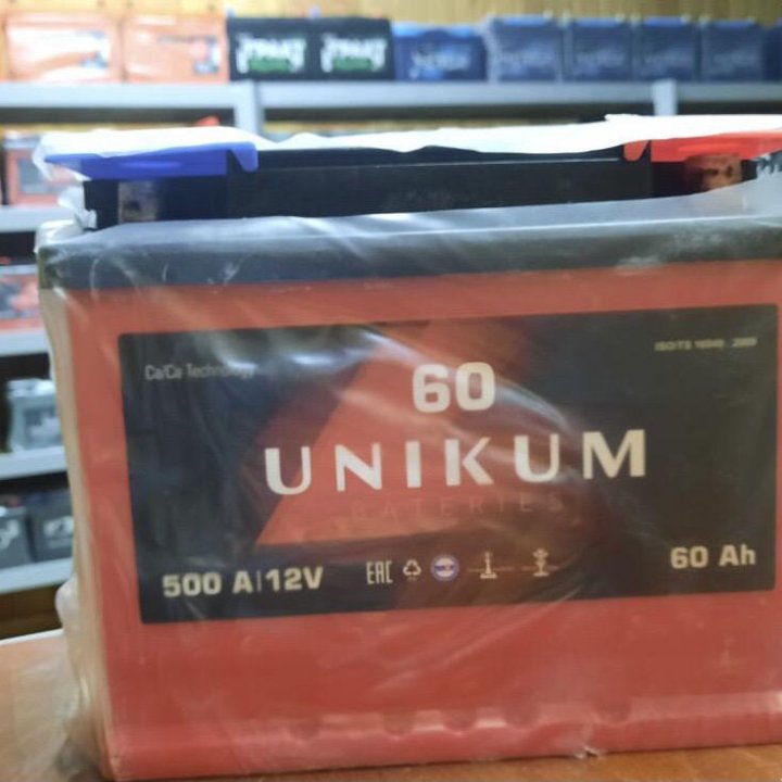 Аккумулятор Unikum 60ah 500a Hoвый