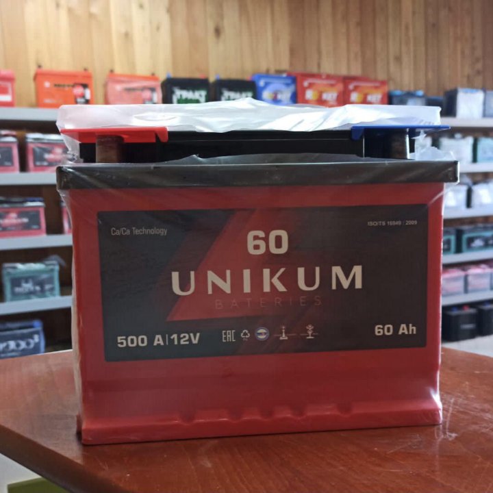 Аккумулятор Новый Unikum 60ah 500a