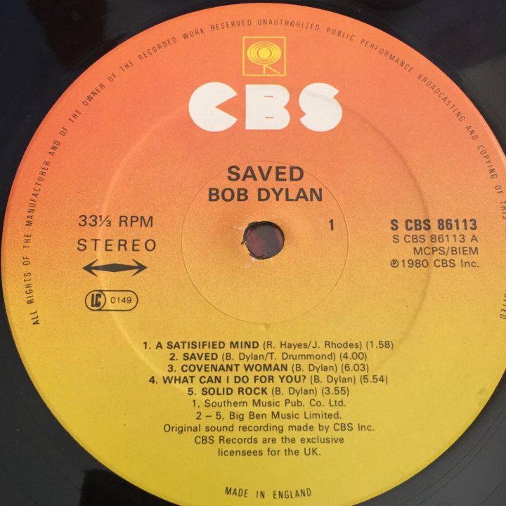 Bob Dylan “Saved” LP