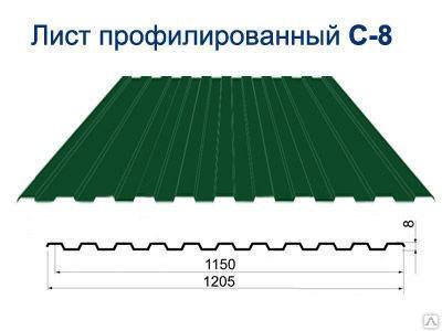 Профлист С8 0,4 1200х2000