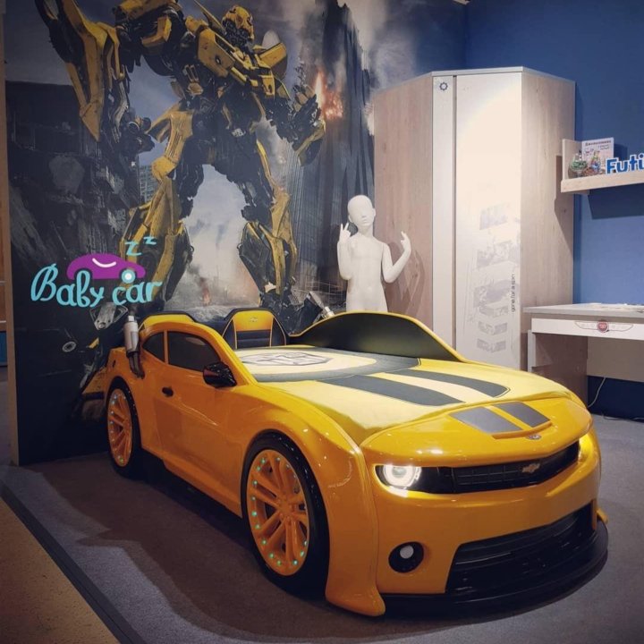 Кровать машинка объемная 3d EVO Camaro бамлби