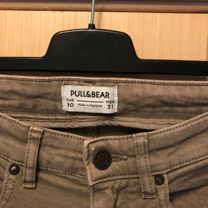 40-42 размер «Pull & Bear» серо-бежевые скинни