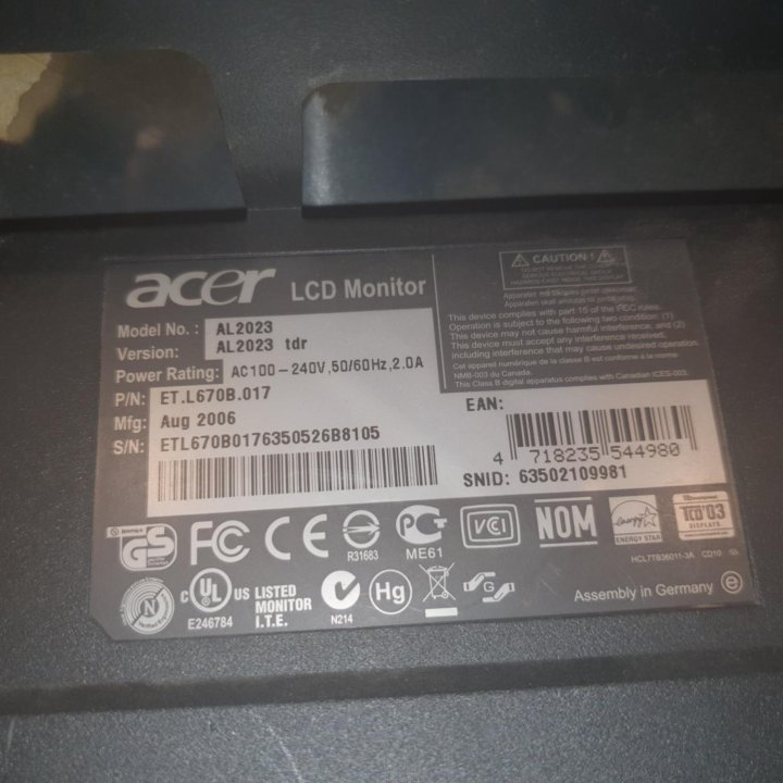 Монитор Acer AL2023