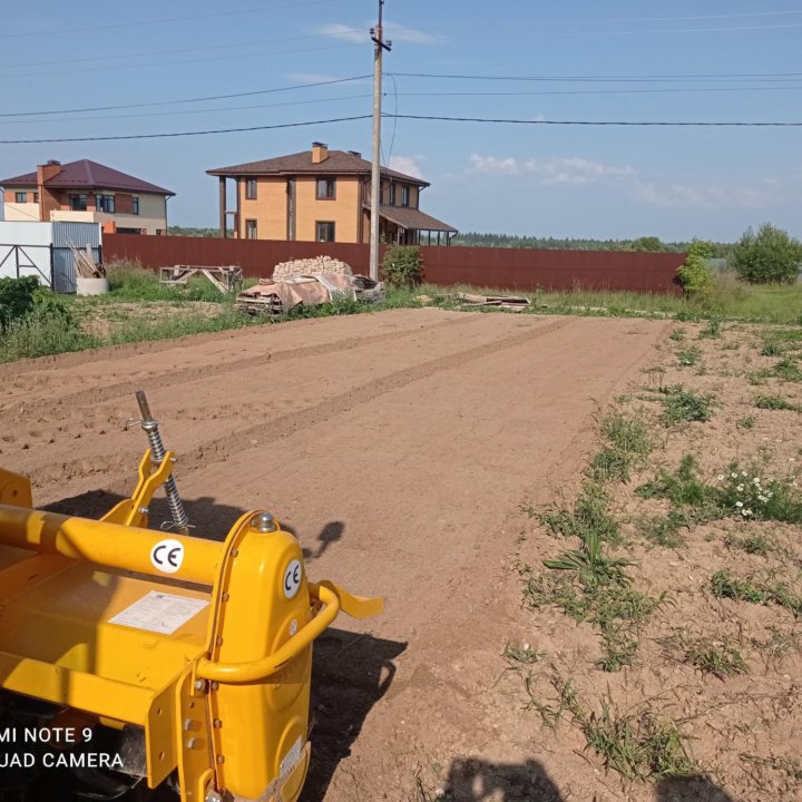 Вспашка, фрезеровка земли трактором