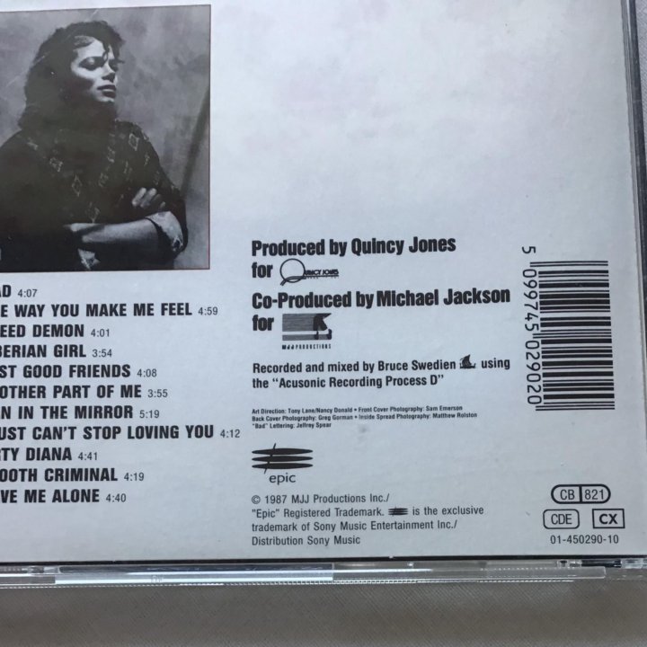 CD Michael Jackson BAD Майкл Джексон Буклет