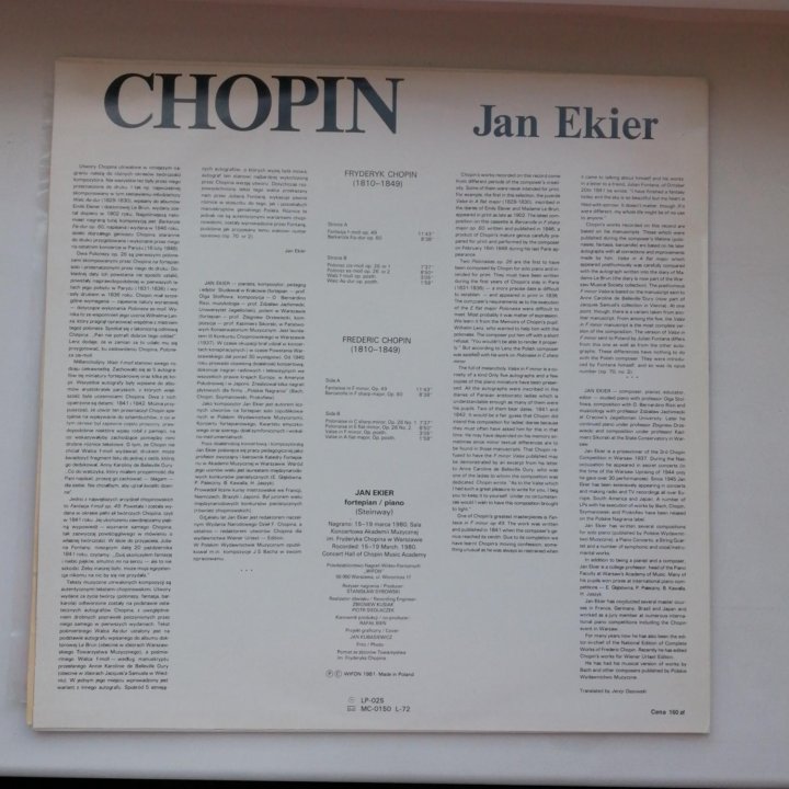 Chopin Jerzy Godziszewski & Jan Ekier