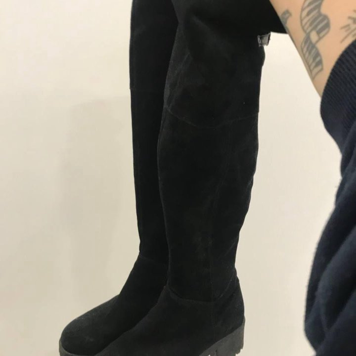 Замшевые ботфорты