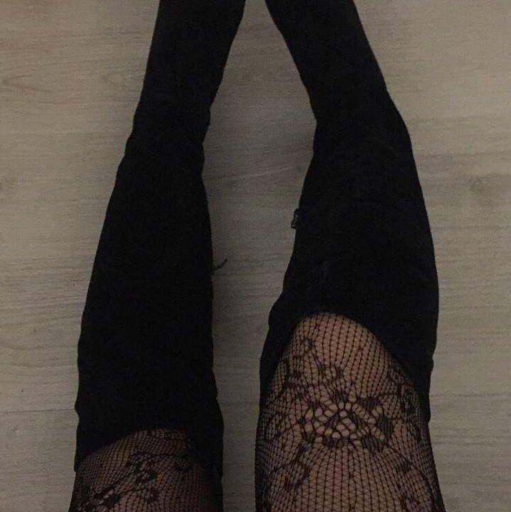 Замшевые ботфорты