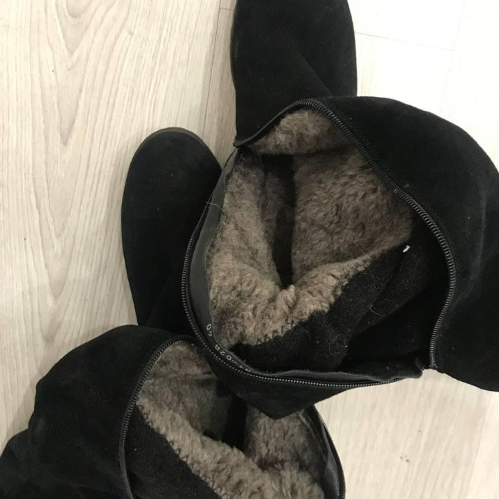 Замшевые ботфорты