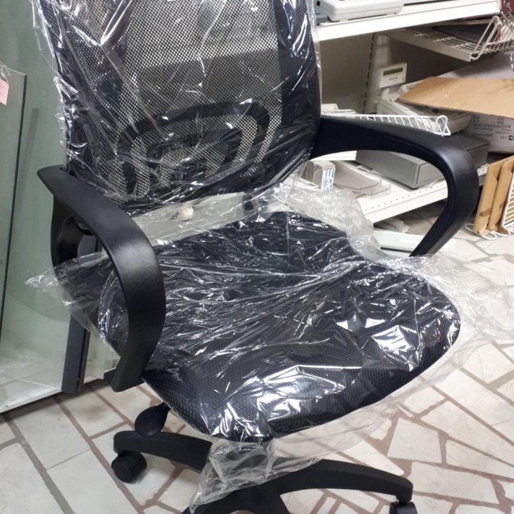Стул Кресло для дома и офиса сетка/ткань цвет черн