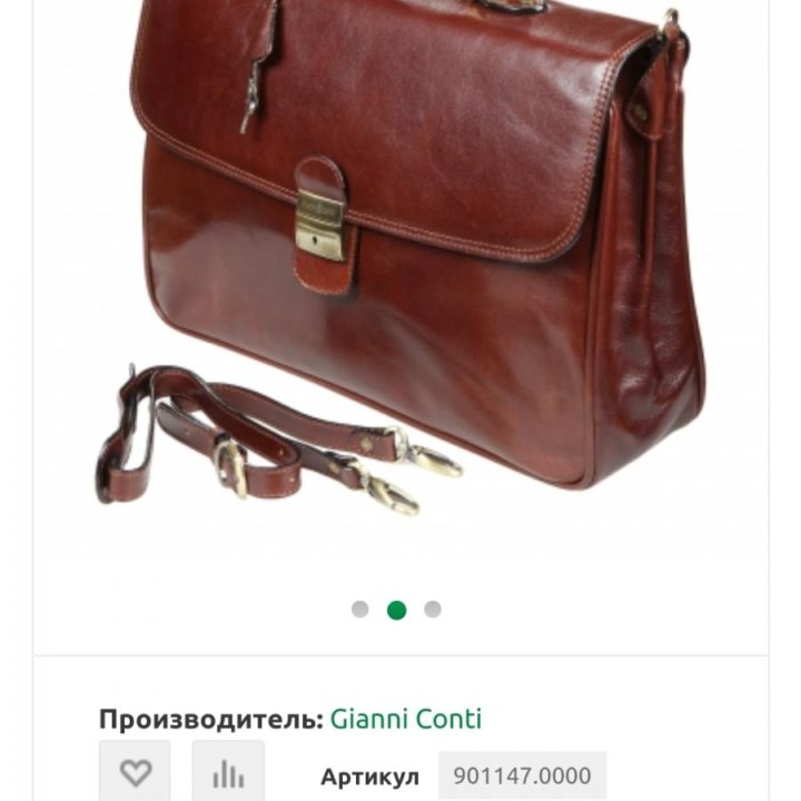 Мужской кожаный портфель Gianni Conti Б/у