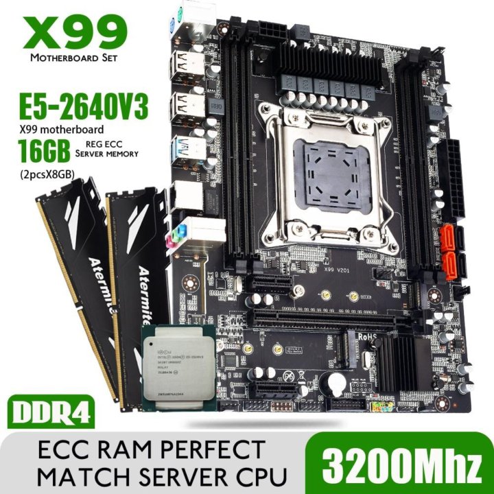 Мать + Xeon E5 2640v3, 16 Гб DDR4