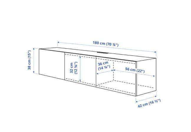 Тумба Икеа Бесто для тв подвесная 180 см