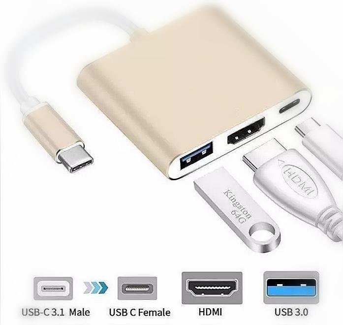 Переходник конвертер картридерUSB+Type-c в HDMI