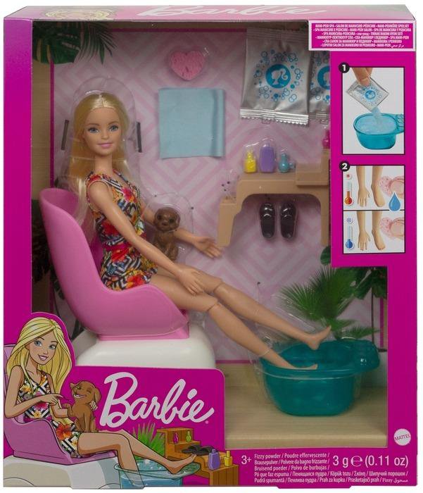 Новый набор Barbie Mani-Pedi Spa Блондинка, щенком