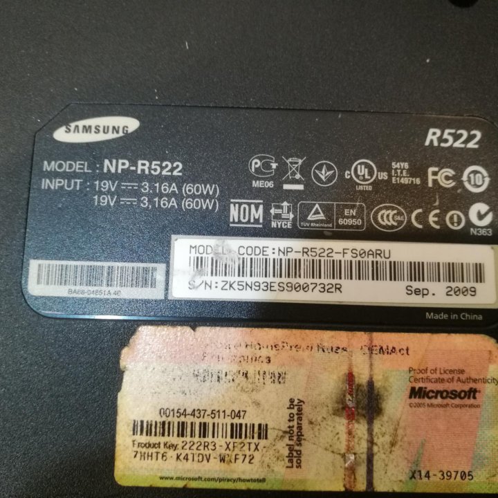 Samsung R522 на запчасти