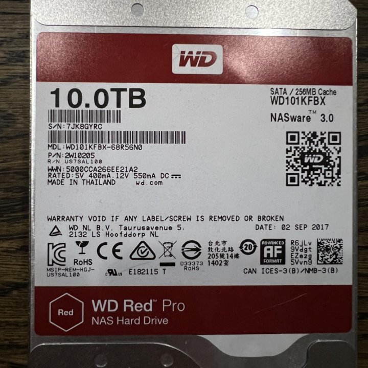 Western Digital WD Red Pro 10 ТБ WD101KFBX, б/у