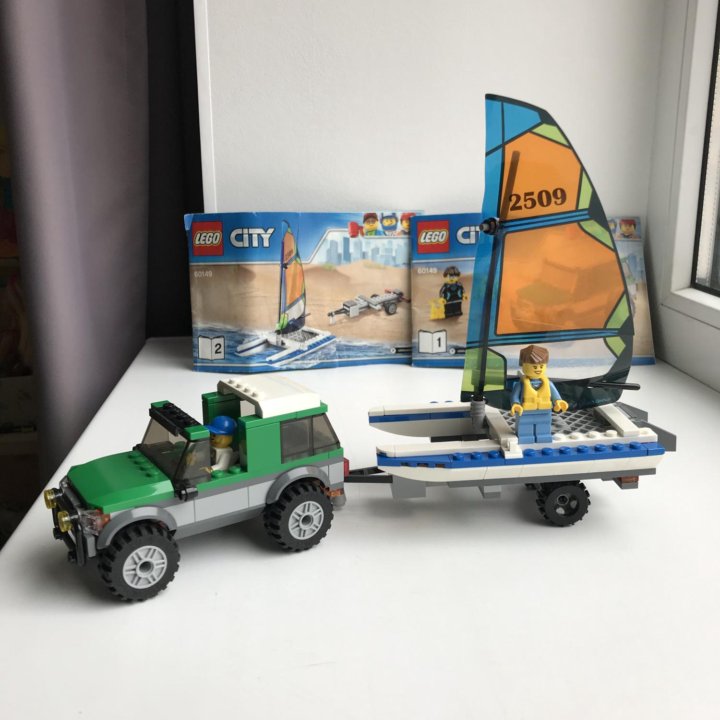 LEGO city внедорожник с прицепом для катамарана