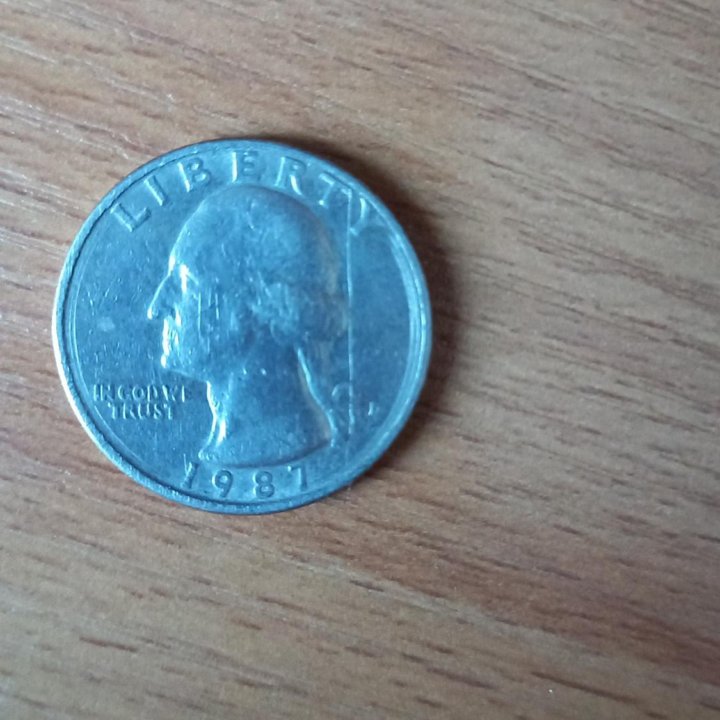 Монета Liberty Quarter Dollar 1987г.