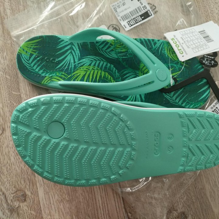 CROCS w8/38 Шлепанцы Crocband Tropical Flip