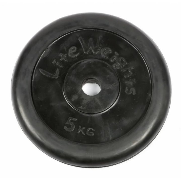 Диск обрезиненный LITE WEIGHTS 2475LW 26мм 5кг(черный)