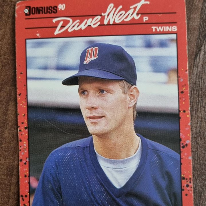 Бейсбольная карточка Donruss 90. Dave West