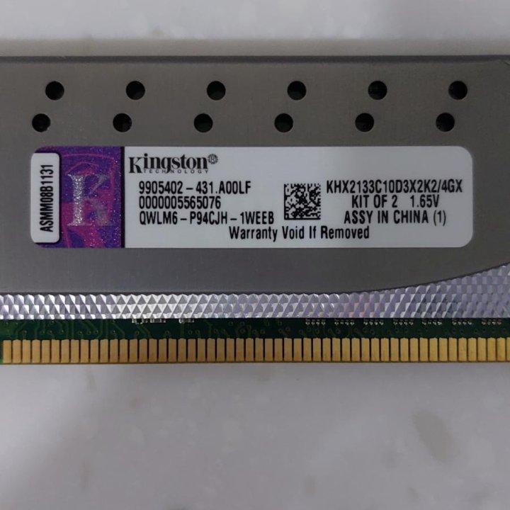 Память ddr3 Kingston hyper 4 планки по 2gb