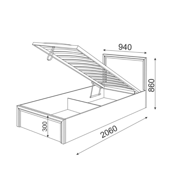 Новая кровать 900 с подъёмным механизмом