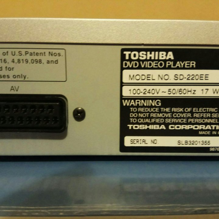 Toshiba SD-220E DVD плеер