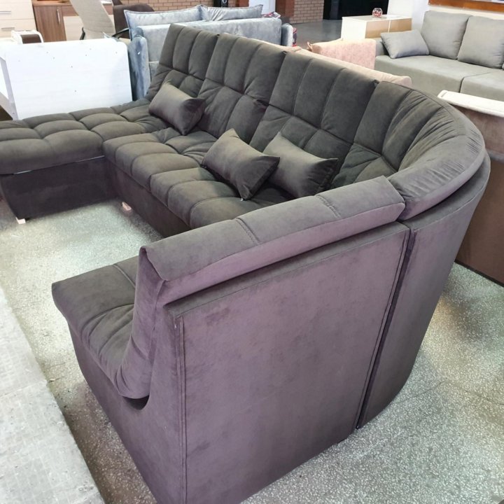 Угловой диван София 2 модульный коричневый