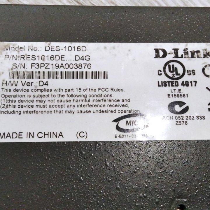 Коммутатор D-link DES-1016D