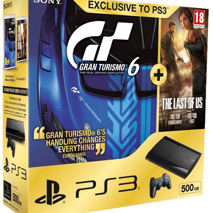 Sony ps 3 super slim 500gb 50игр Gran turismo 6