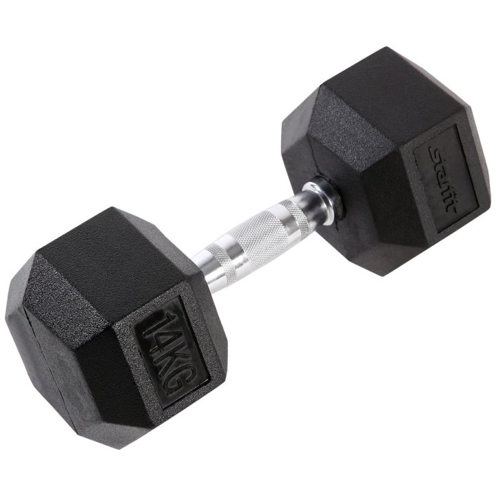 Гантель обрезиненная STARFIT DB-301 14 кг(черный)