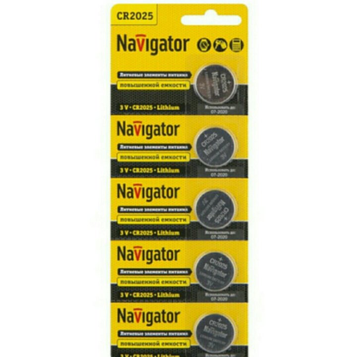 Батарейки navigator cr1620 cr2016 cr2025 cr2032