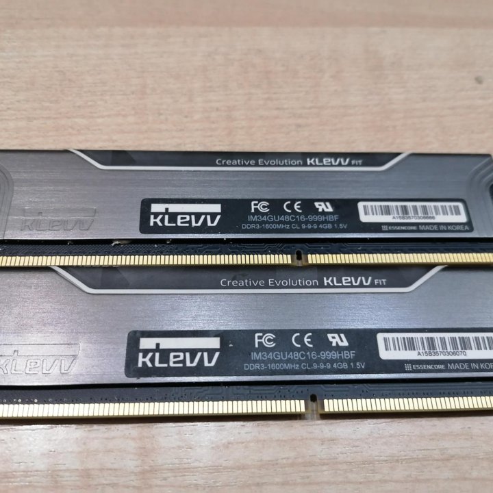 Klevv 8GB(2x4GB) DDR3 PC3 12800 1600 MHz