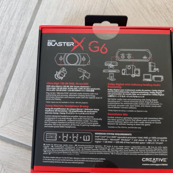 Внешняя звуковая карта Creative Sound BlasterX G6