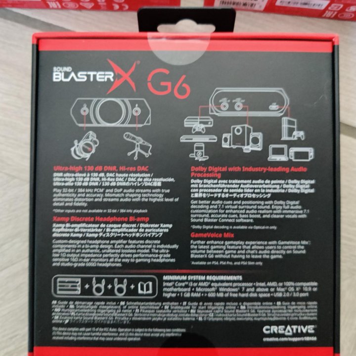 Внешняя звуковая карта Creative Sound BlasterX G6