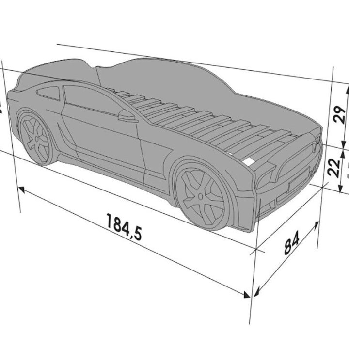 Кровать машина серии LIGHT 3D 160*70 см объемные