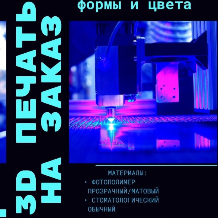 3D-печать деталей фотополимером.