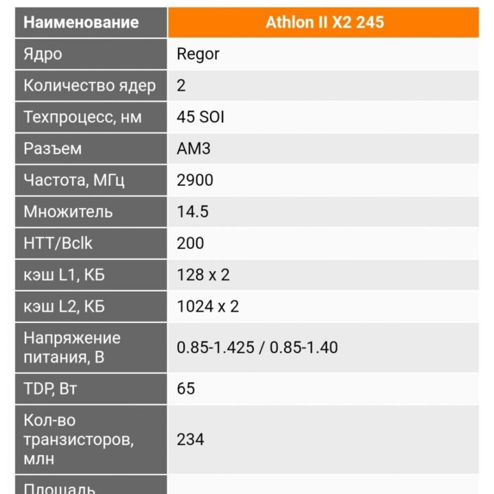 Процессор AMD Atlon2 245 2.9