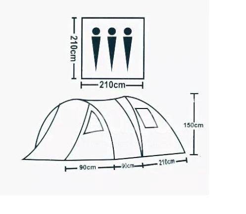 Палатка LANYU LY-1912 двухслойная трехместная