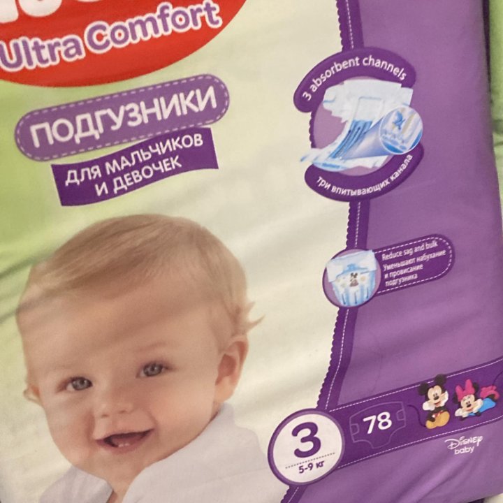 Подгузники Huggies Ultra Comfort 3 4