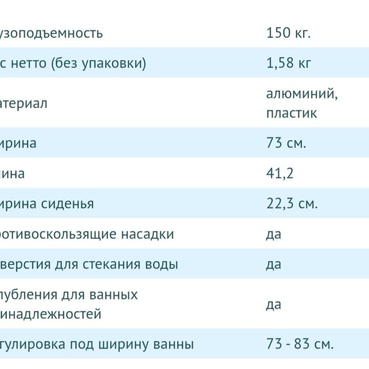 Сиденье и поручень в ванную