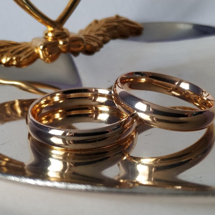 Кольцо обручальное с золотым напылением