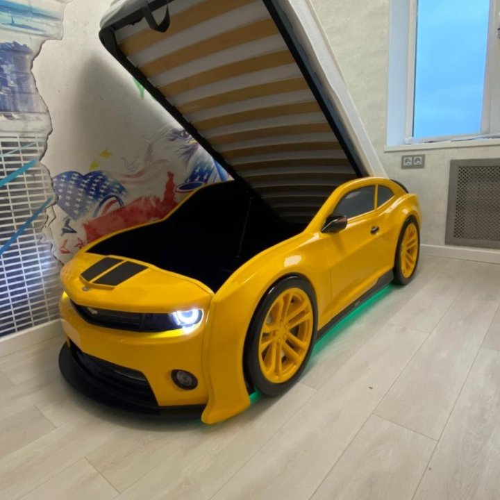 Кровать машинка объемная 3d EVO Camaro бамлби