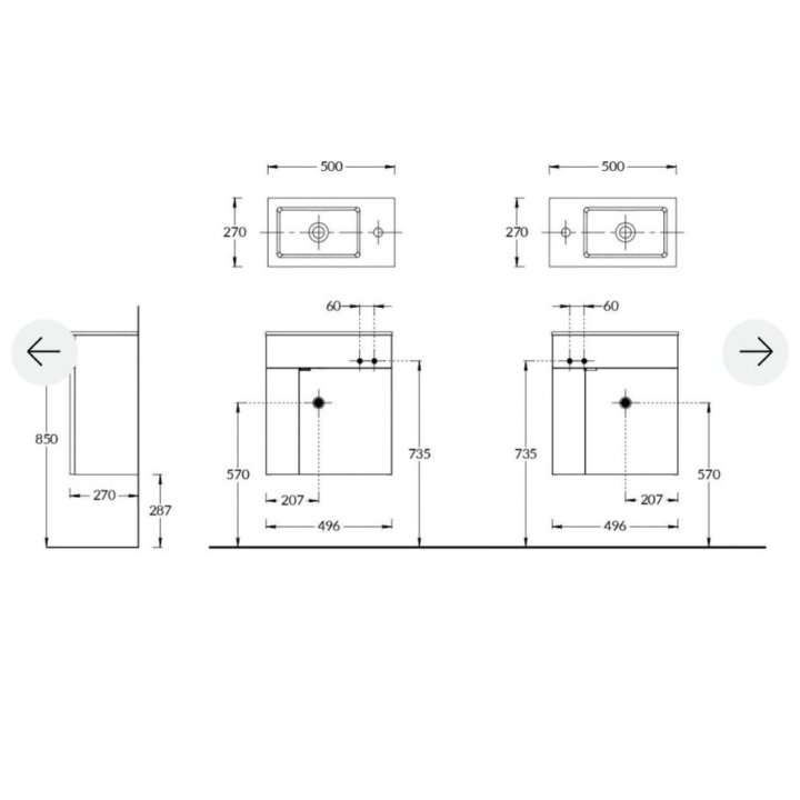 Раковина с тумбой Kerama Marazzi Lato