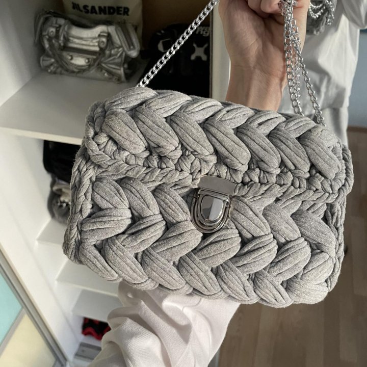 Сумка женская через плечо crossbody серая